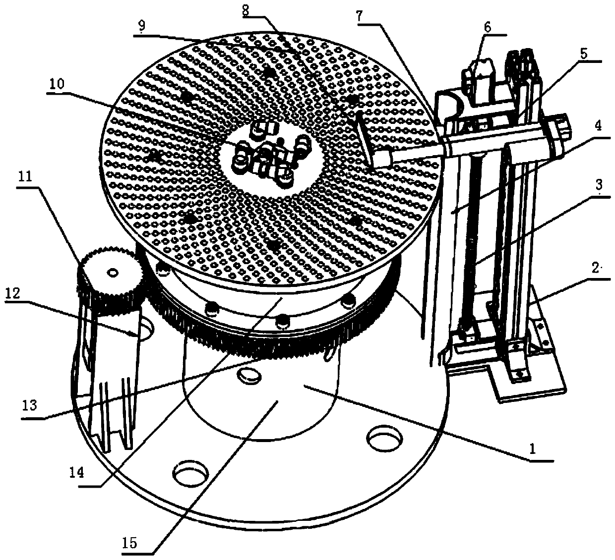 A thrust plate automatic stacking device and a thrust plate stacking method