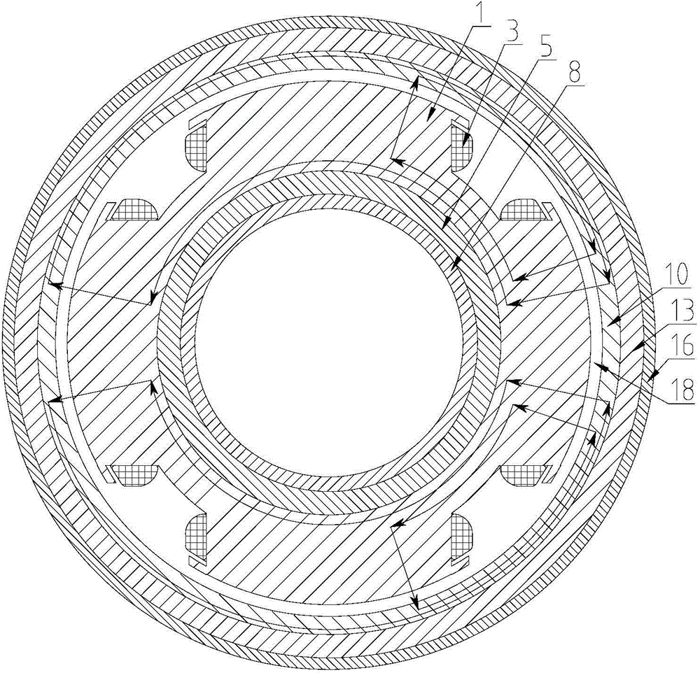 Double-permanent magnet outer rotor permanent magnet-biased spherical radial magnetic bearing