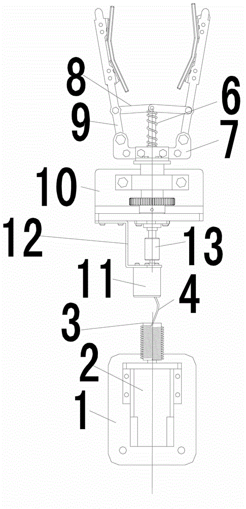 Picking actuating mechanism used at tail end of pineapple picking mechanical arm