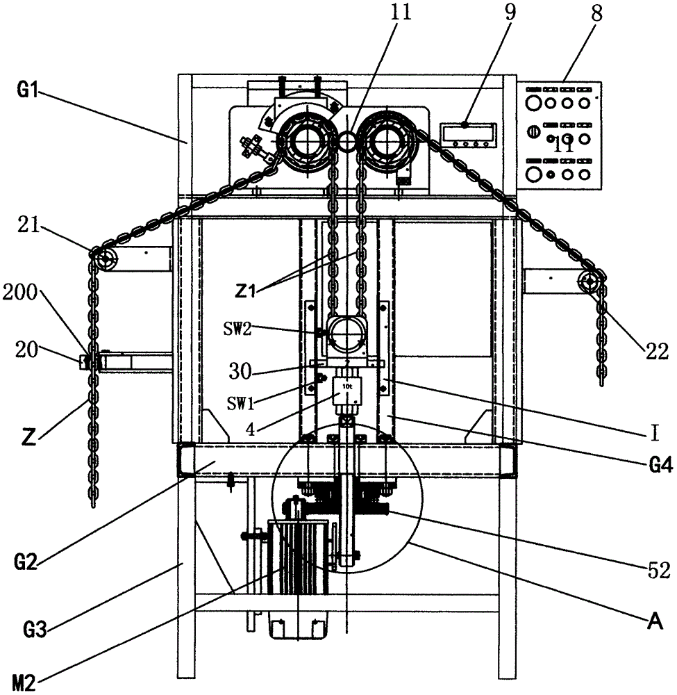 Lifting chain single-ring bending force testing machine