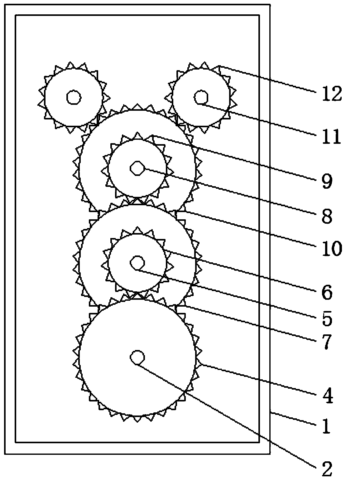 Wind power generation assembly capable of carrying out double-axis rotation based on gear transmission principle