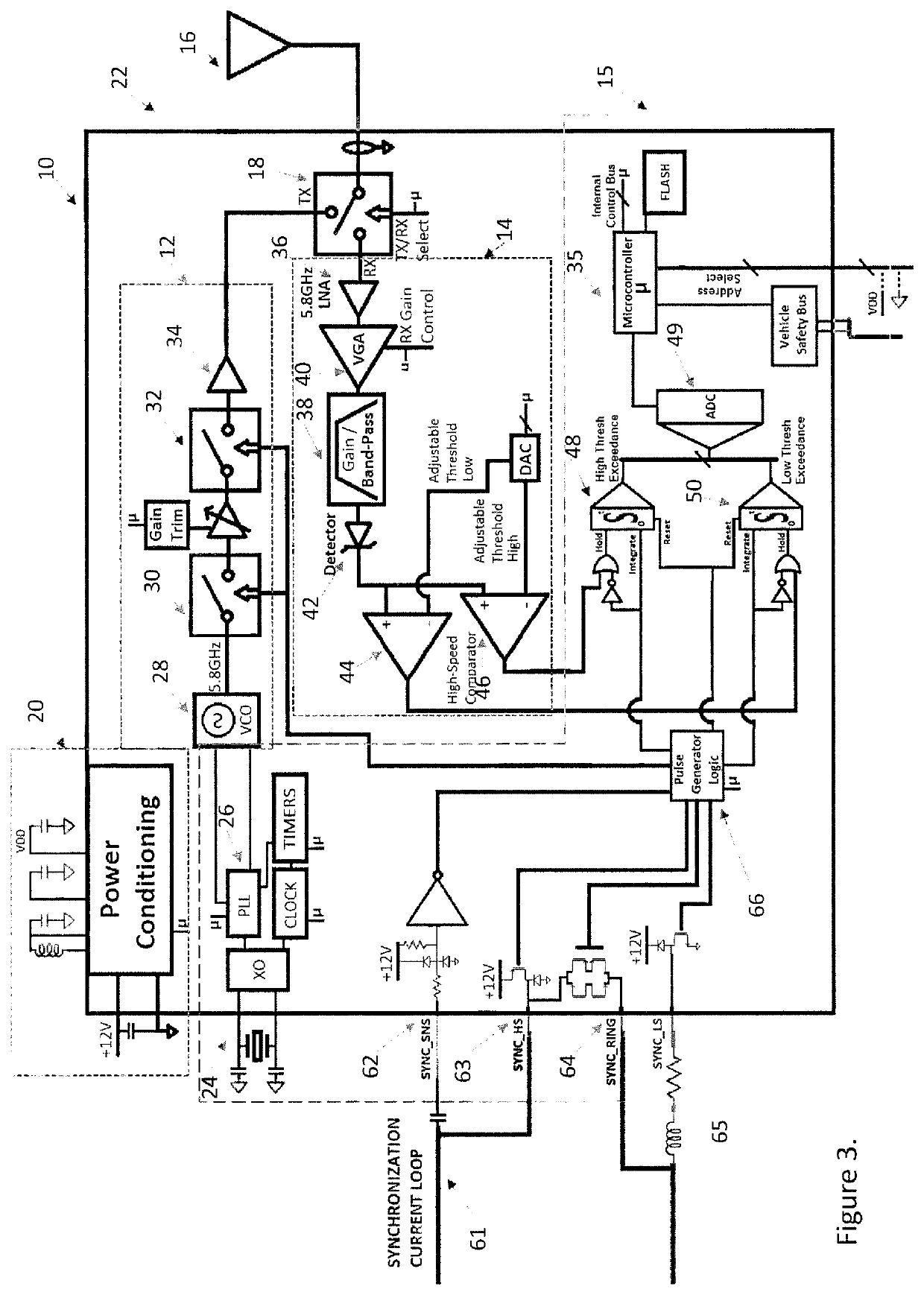 Bistatic radar system for motor vehicle applications