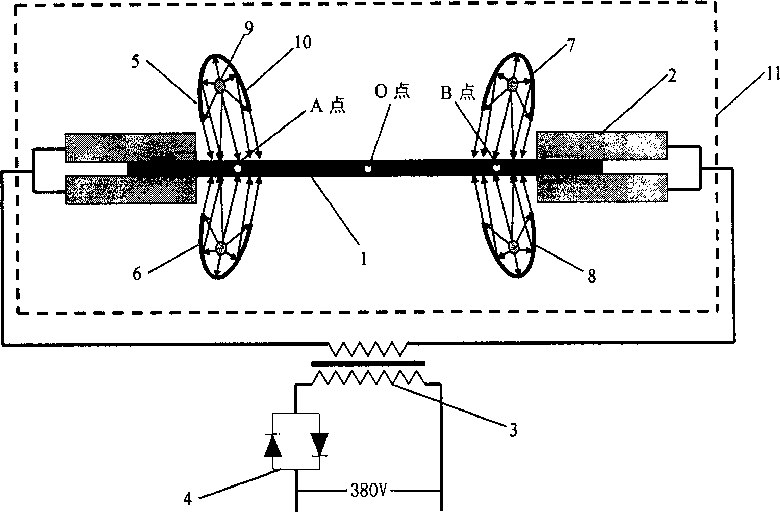 Method for eliminating temperature gradient in metal strip sample heat treatment test