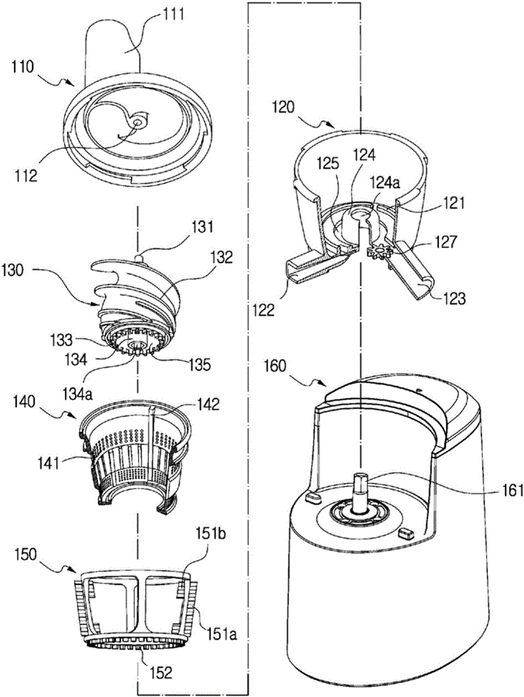 Juice extraction module for juicer