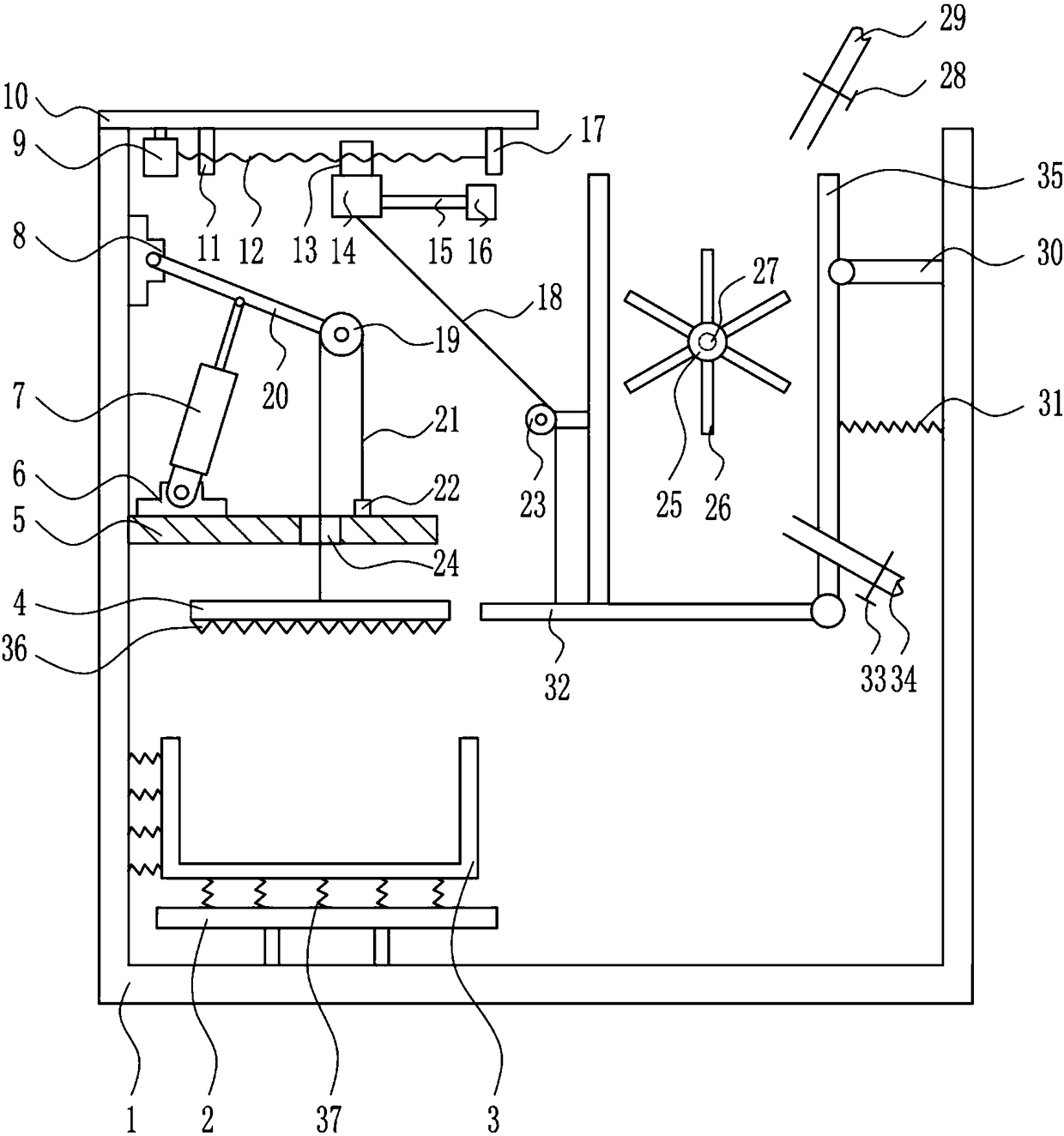 A fast processing device for waste mosaic tiles