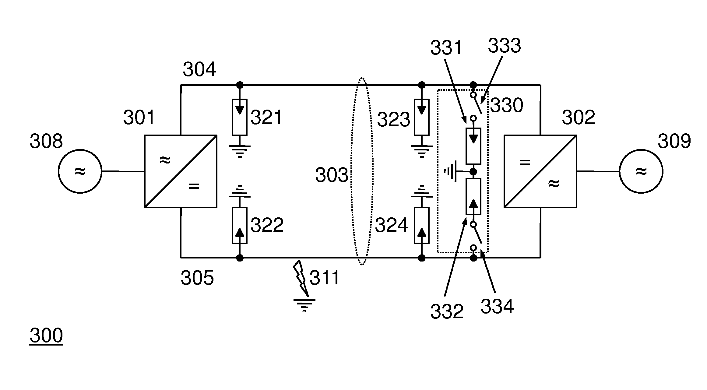 Voltage balancing of symmetric HVDC monopole transmission lines after earth faults