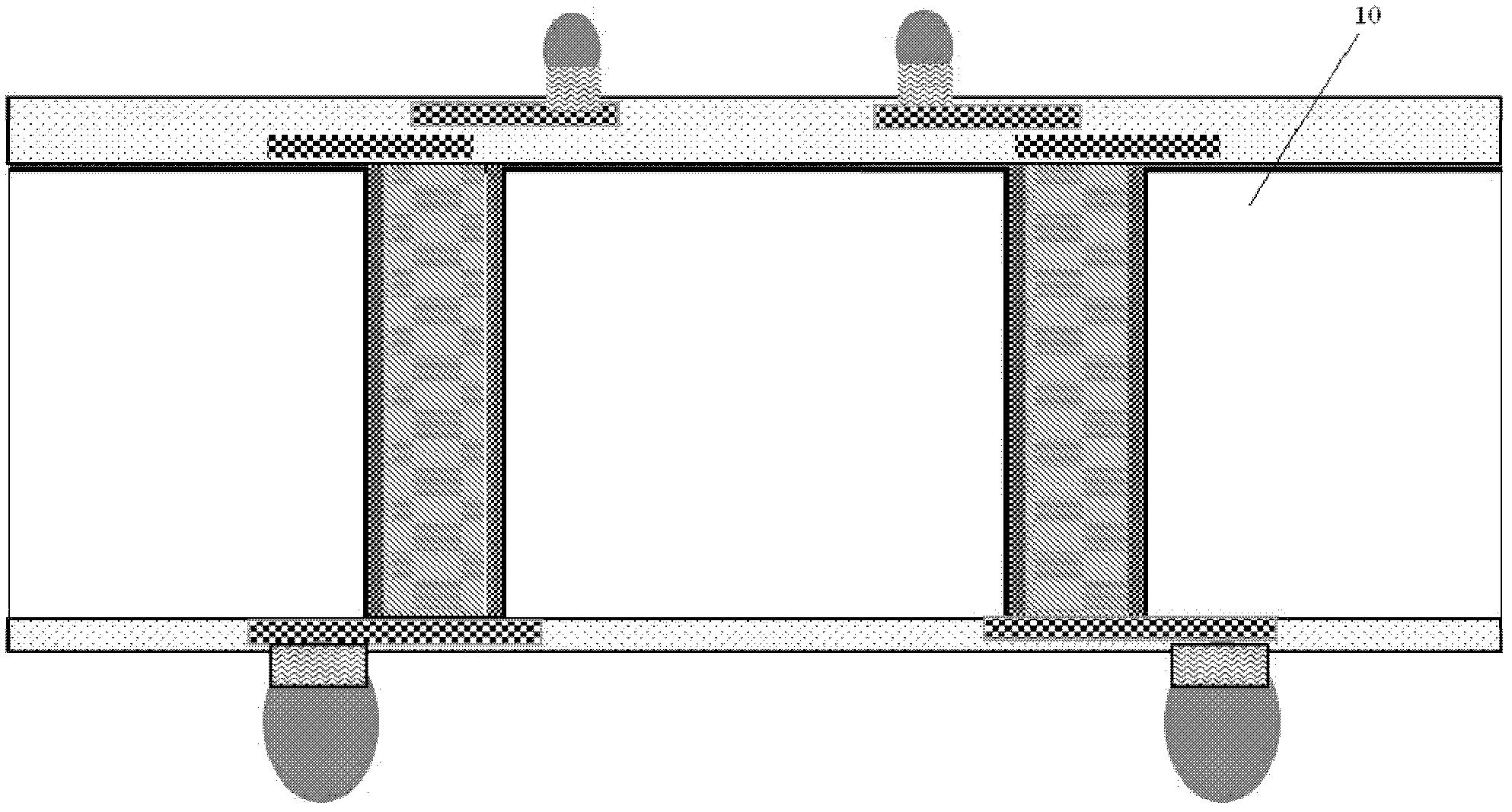 Intermetallic compound filled vertical through-hole interconnecting structure for three-dimensional package and preparation method thereof