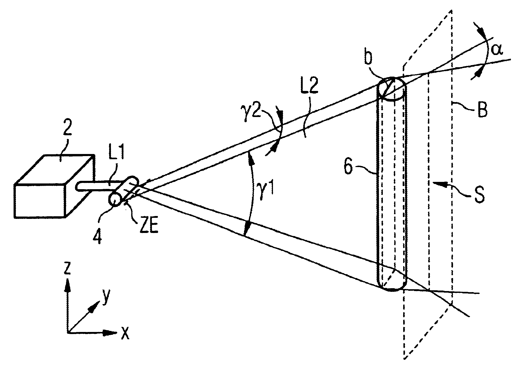 Laser illuminating apparatus for illuminating a strip-shaped or linear area