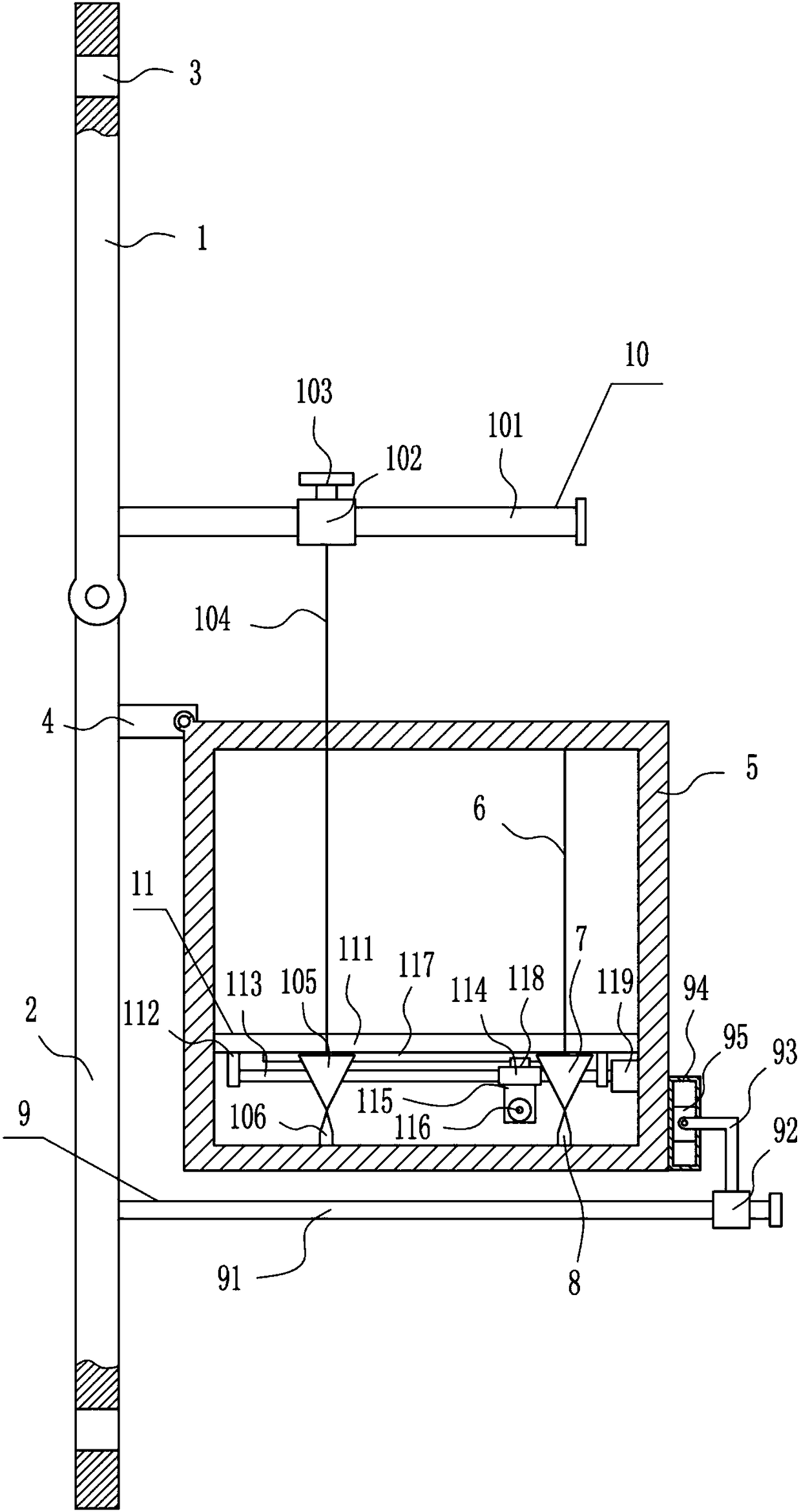 Steel structure construction welding main beam monitoring device