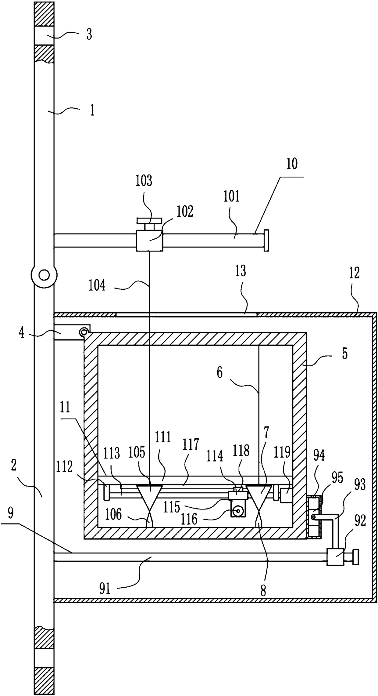 Steel structure construction welding main beam monitoring device