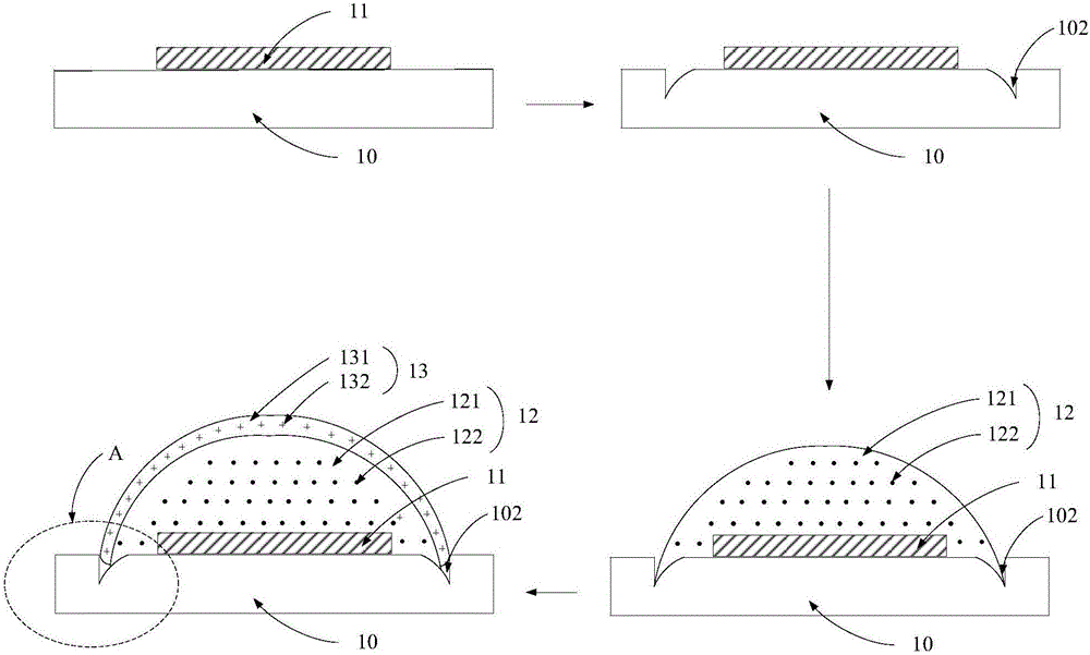 Wafer LED with remote fluorescent powder layer and preparation method thereof