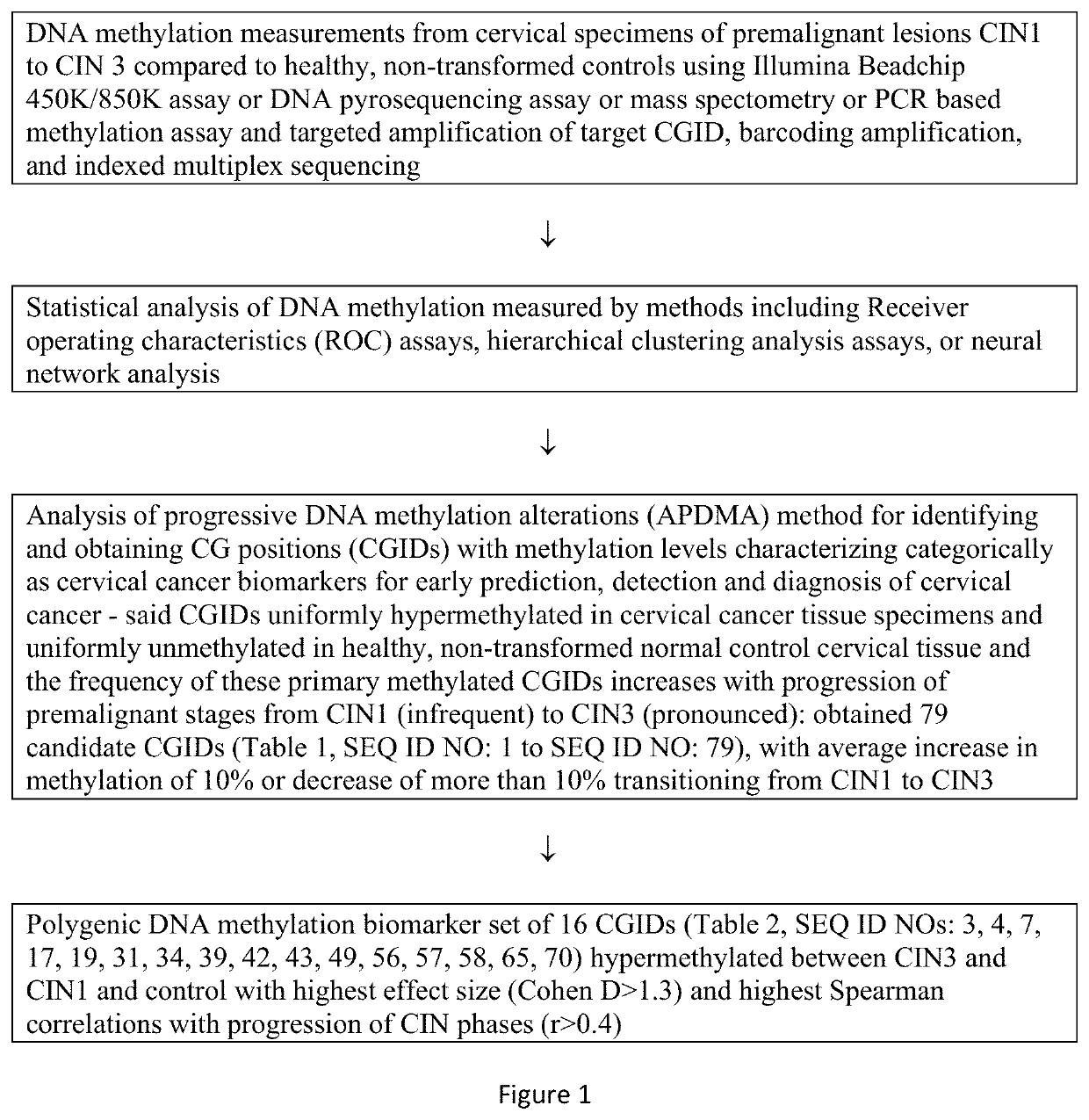 DNA methylation biomarkers for early detection of cervical cancer