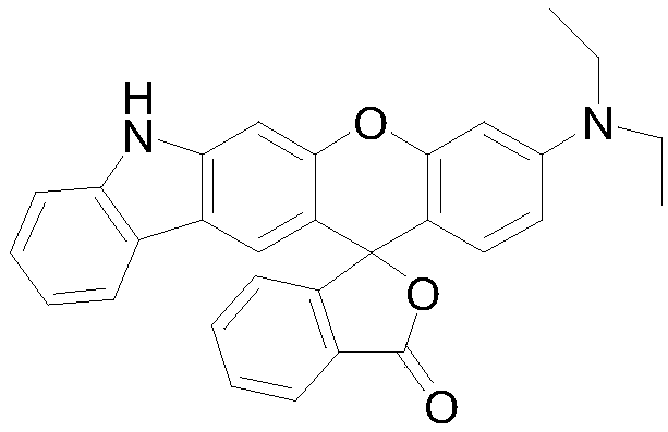 Preparation method and application of fluorescent dye of carbazole-rhodamine hybrid structures