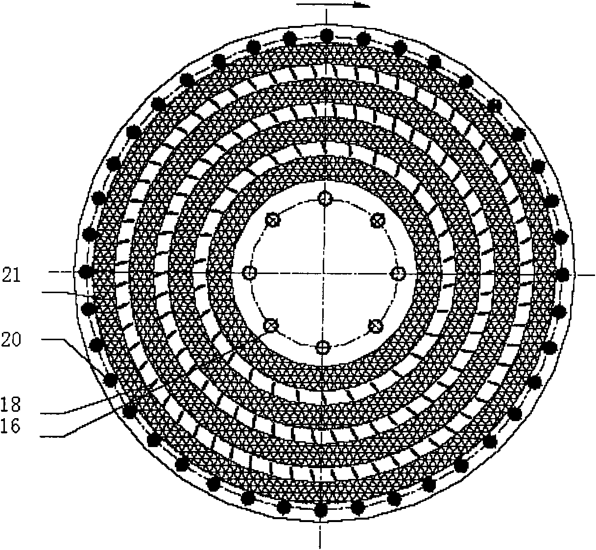 Supergravity revolving bed device and application in carbon dioxide collecting and passivating process