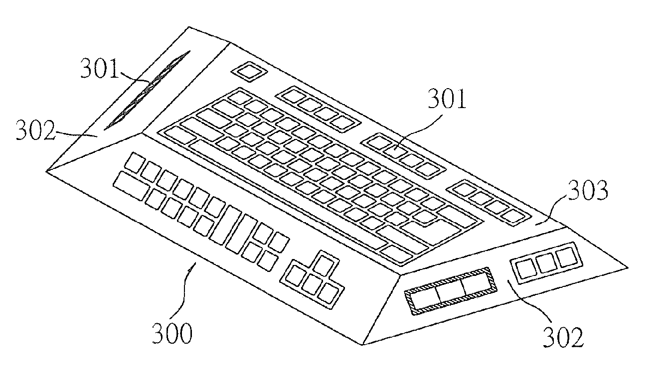 Input unit having three-dimensionally arranged keys for electronic device