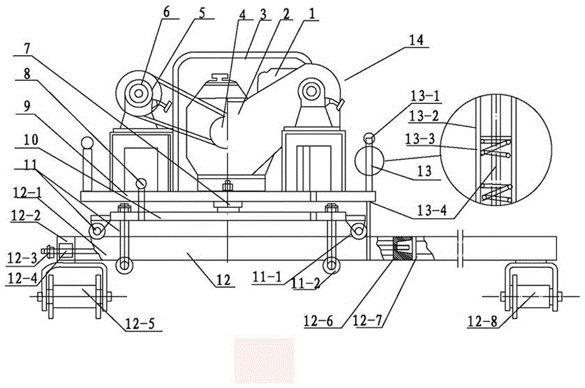 Gasoline engine type tamping machine with transverse moving, rotating and multi-point tamping functions