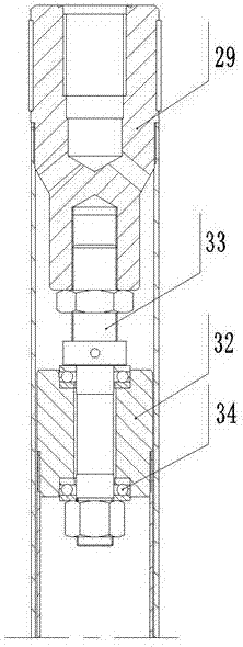 Through hole type single-action double-tube drill tool