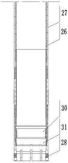 Through hole type single-action double-tube drill tool