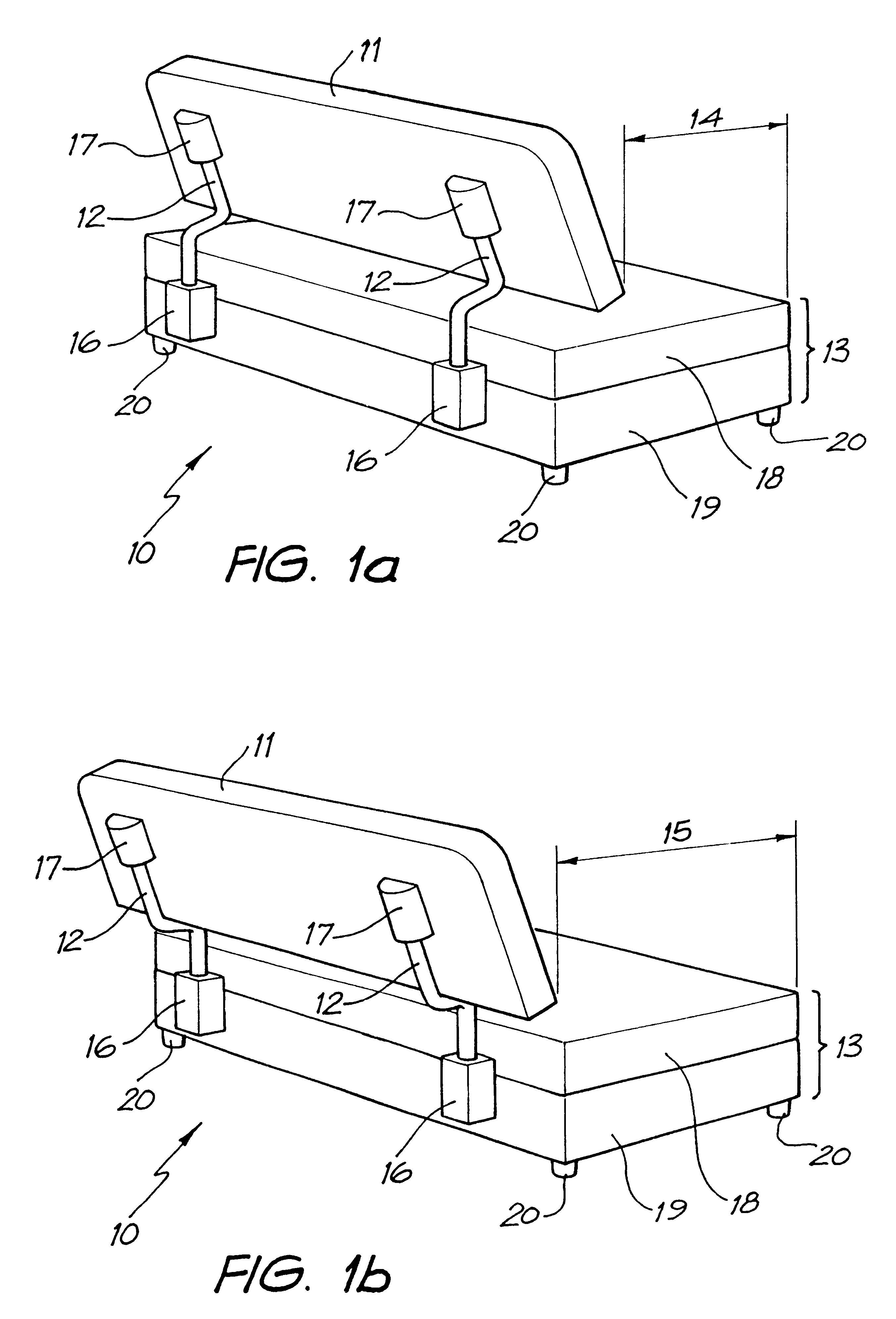 Adjustable back furniture