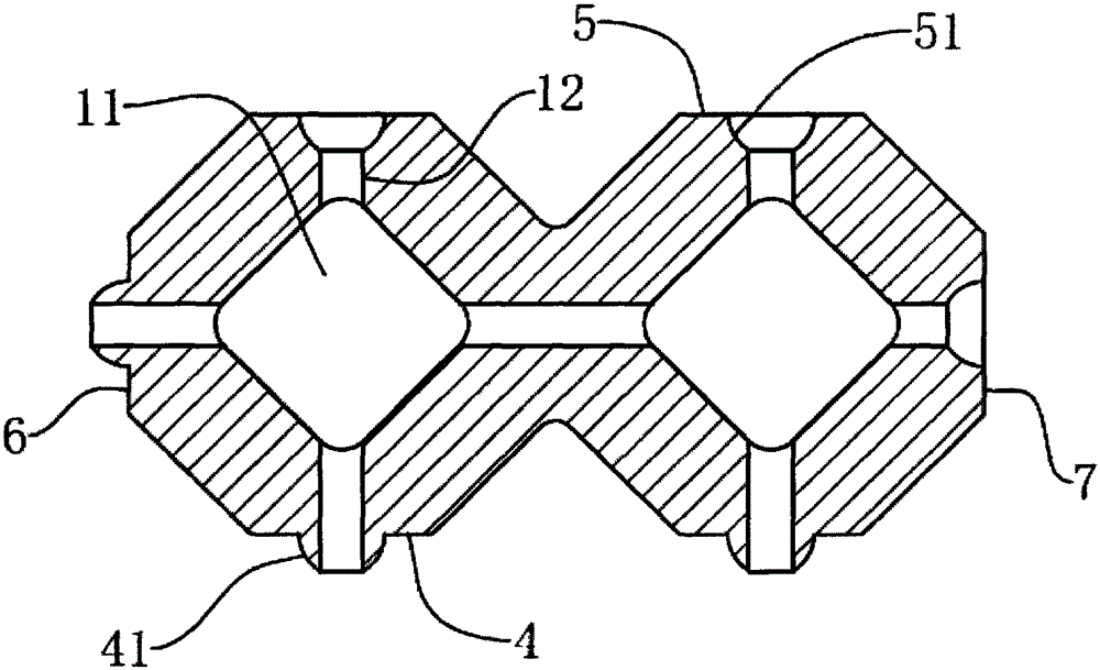 Novel permeable grass planting brick