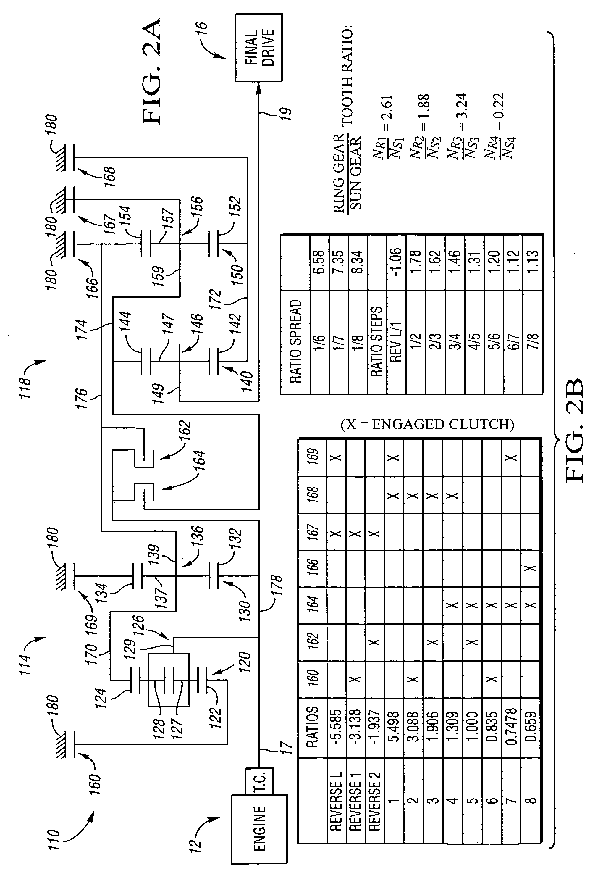 Eight-speed transmissions with four planetary gear sets