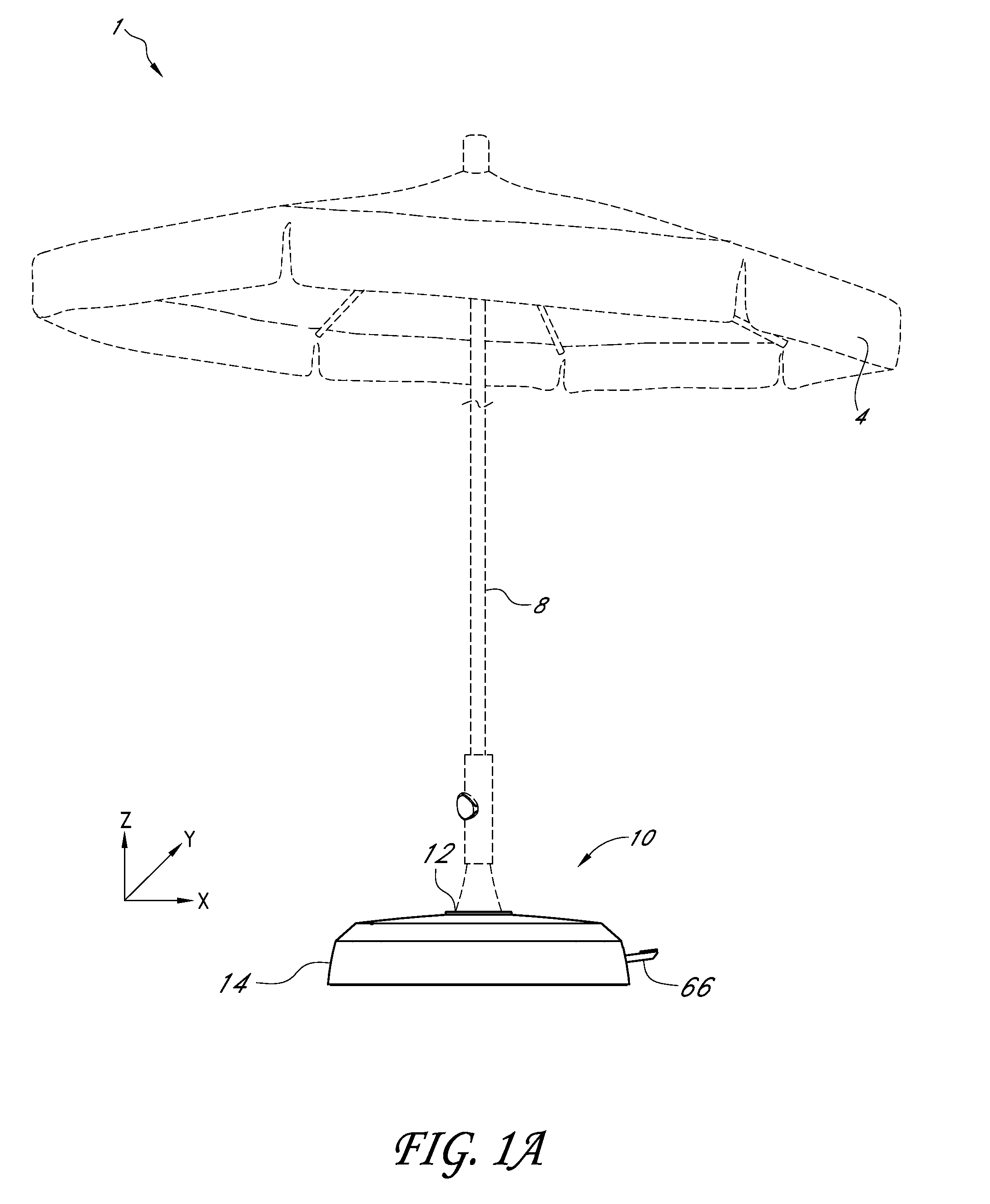 Movable base with wheels deployable by cyclic driving assembly