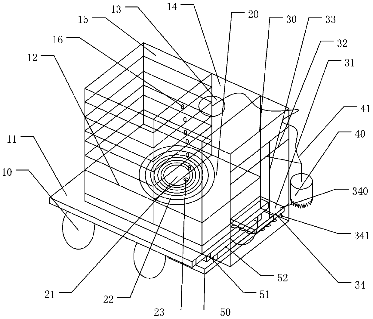 Concrete filling and leveling-up device for road repair