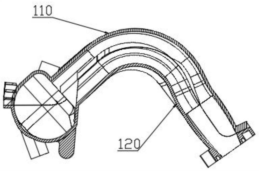 A mold for processing an air passage of an air intake manifold outlet of an automobile and a demoulding method thereof