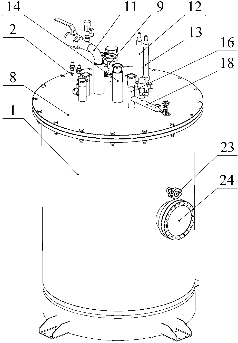 Visualization experiment device for deep-low-temperature condensation heat exchanging process