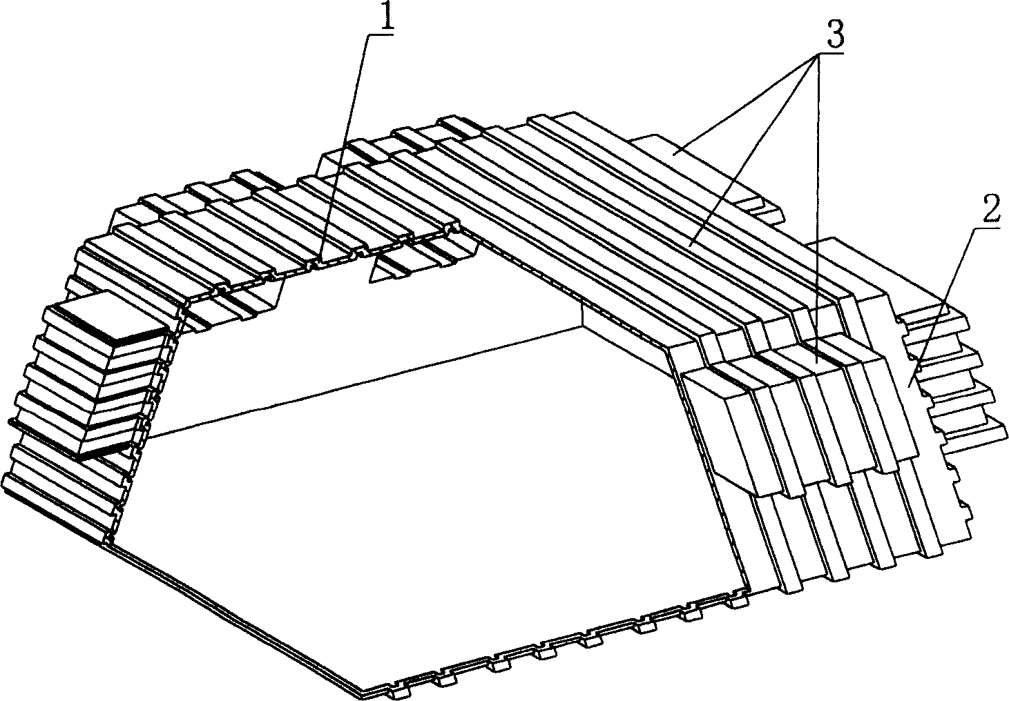 Light stuffing mold member for cast-in-situ steel concrete