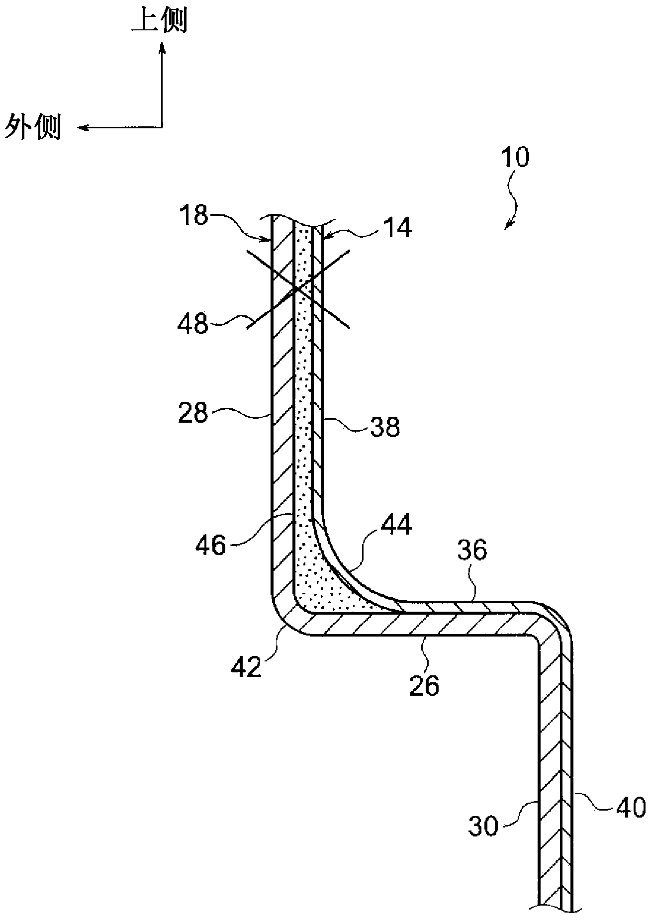 Panel joining structure and panel joining method