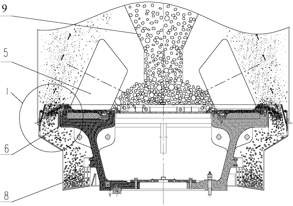 Air ring structure of a vertical roller mill