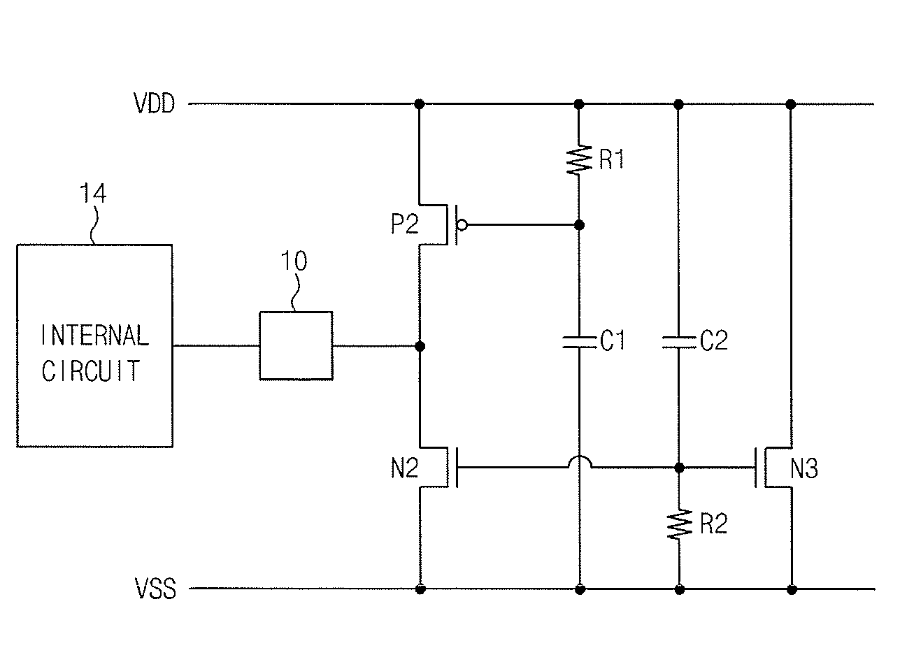 Electrostatic discharge protection circuit having multiple discharge paths