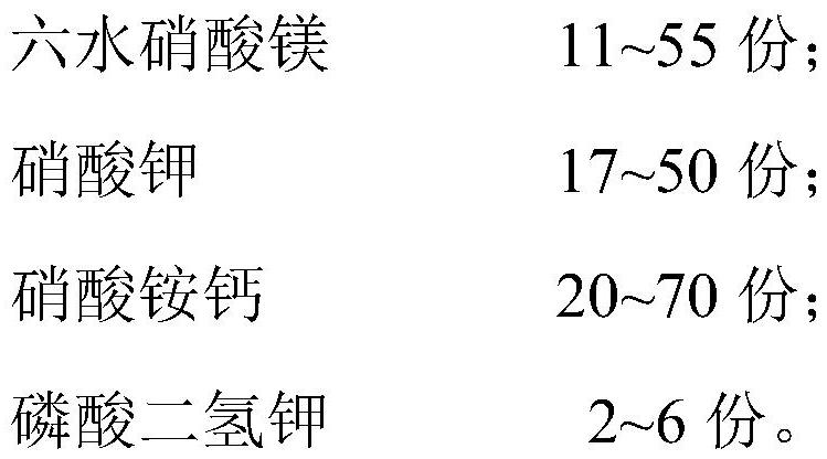 Water-soluble phosphorus-potassium-calcium-magnesium nitrate fertilizer and preparation method thereof