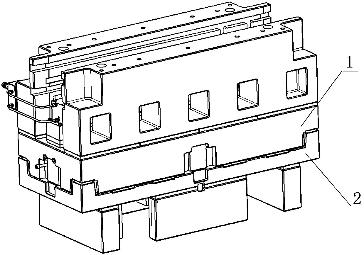 Vehicle composite material wet molding die