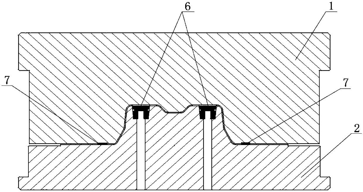 Vehicle composite material wet molding die