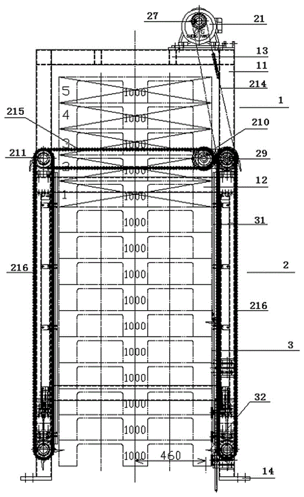 Automatic tray unstacking and stacking device