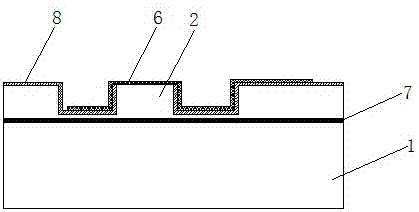 Small divergence angle ridge-type laser device and manufacturing method therefor