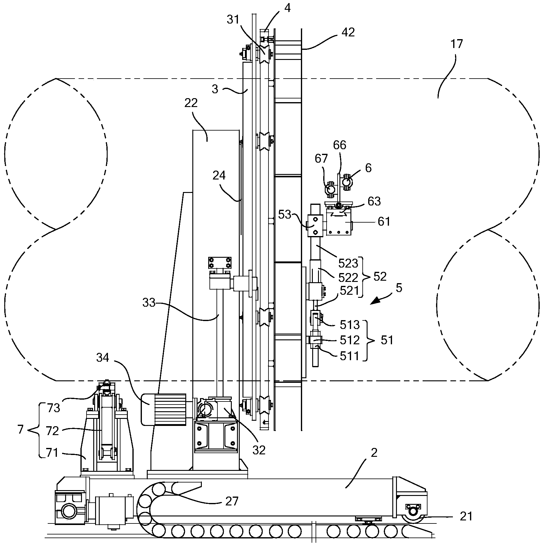 Circular tube cutting-off device