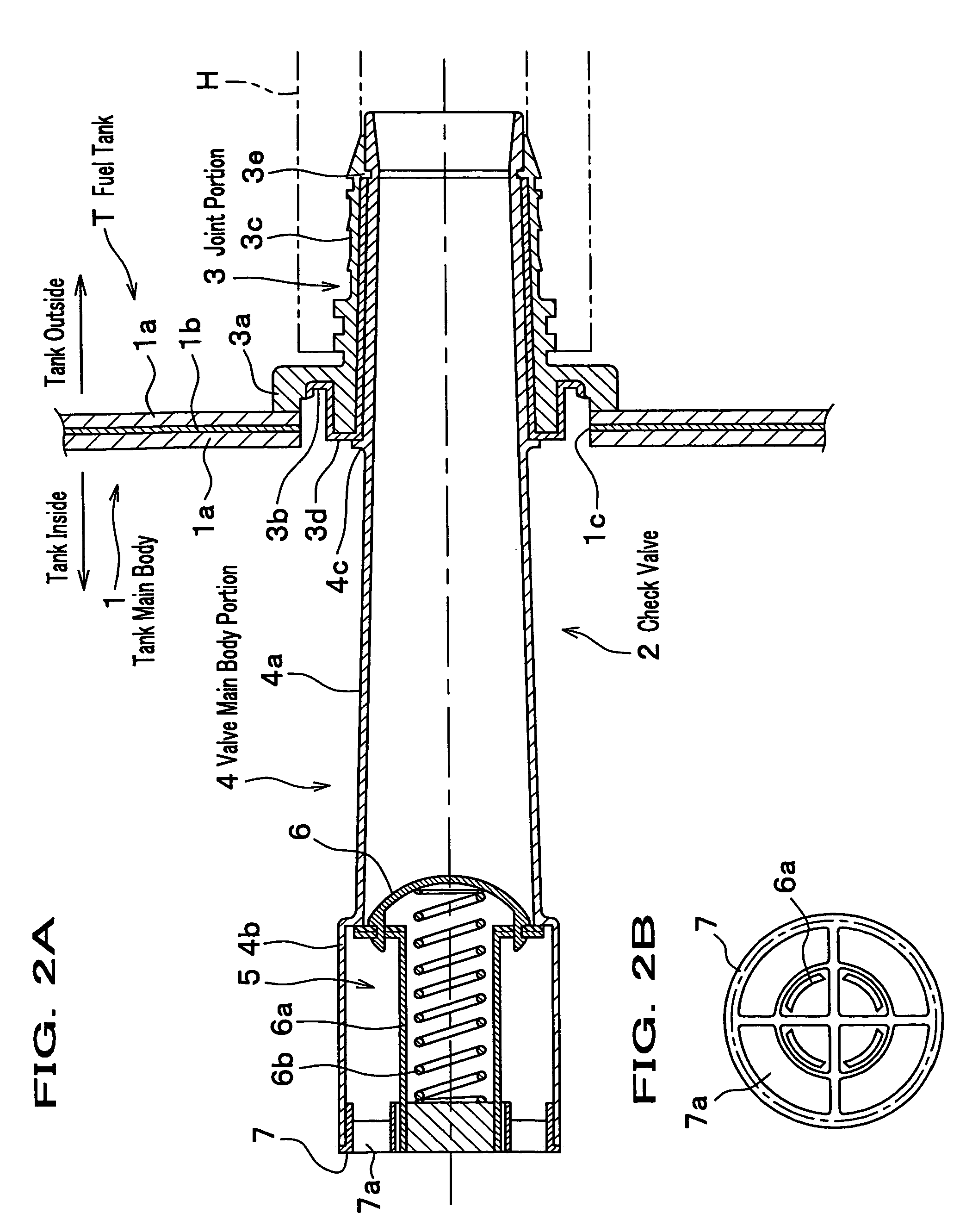 Attachment structure of a component in a fuel tank made of resin