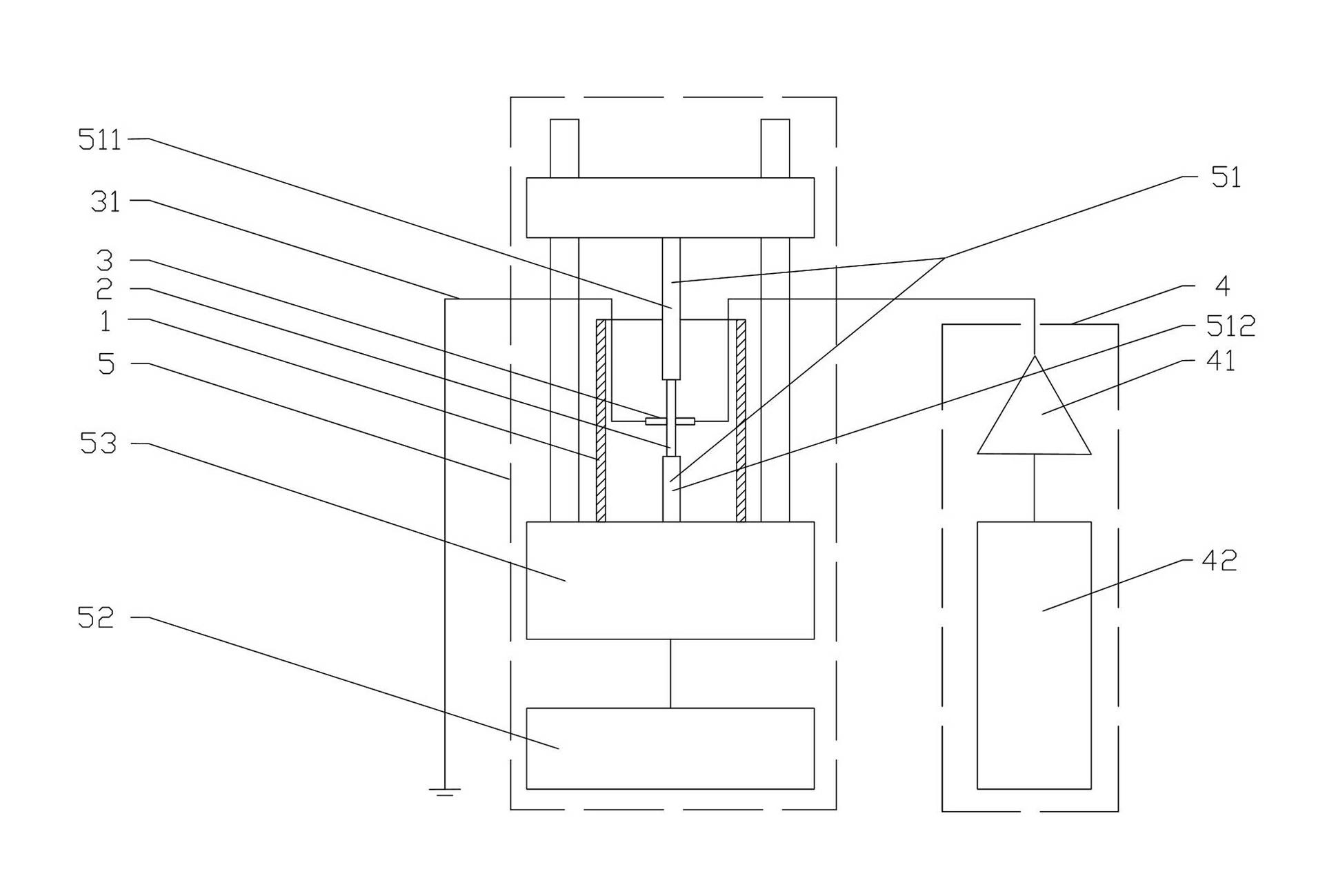 Device and method for measuring electrical strength of material under stress condition