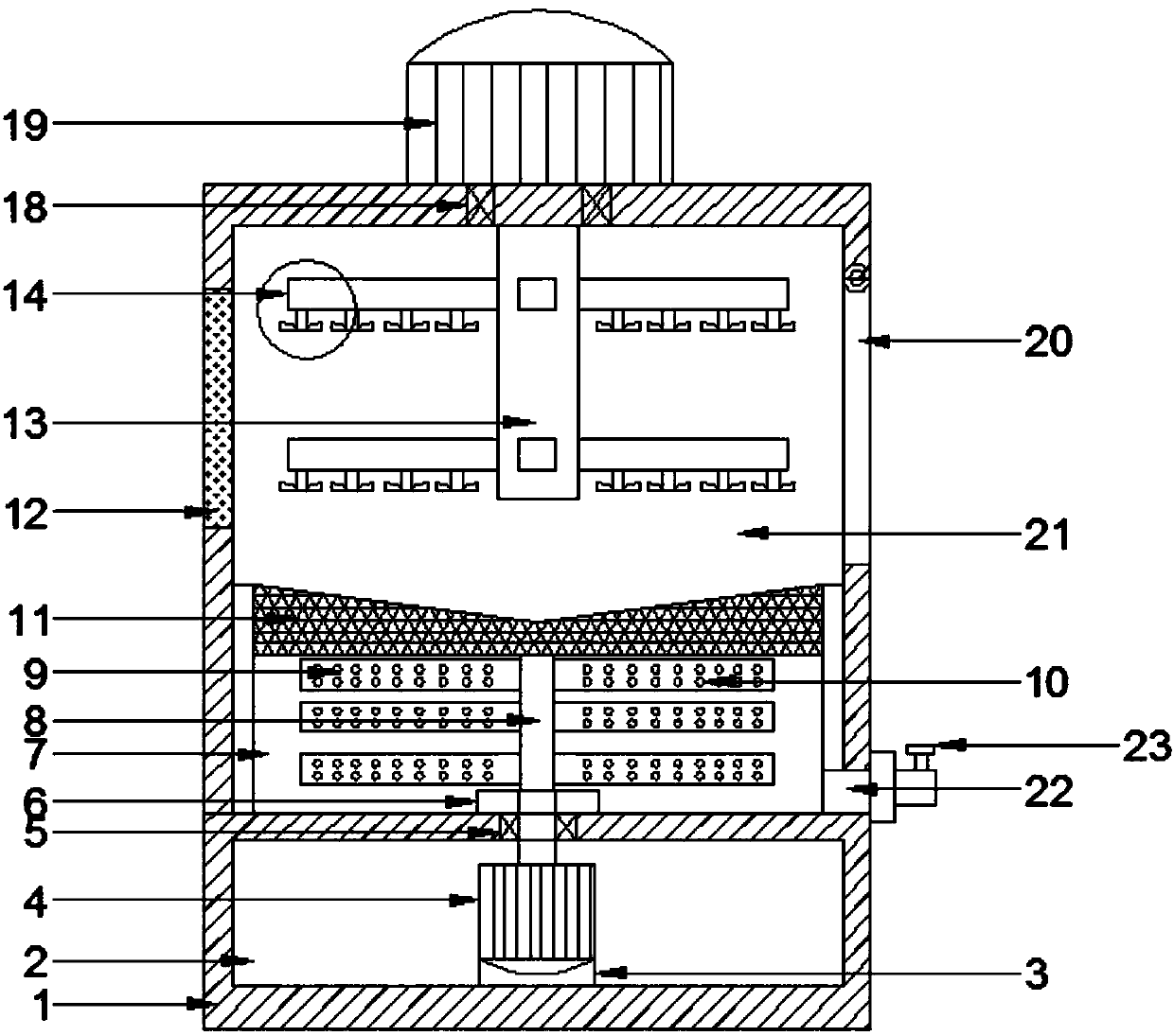 Rotary poultry blood dropping device