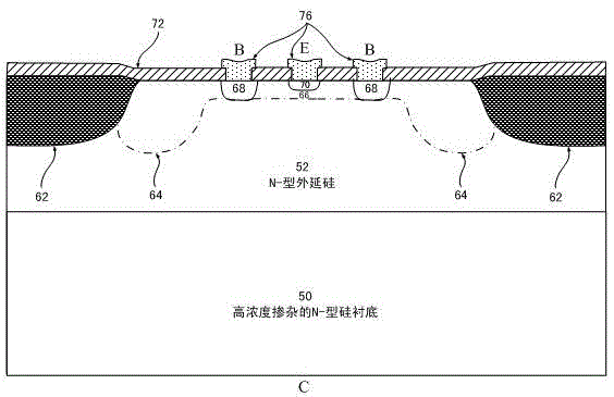 A bipolar transistor with improved bvcbo and its production process