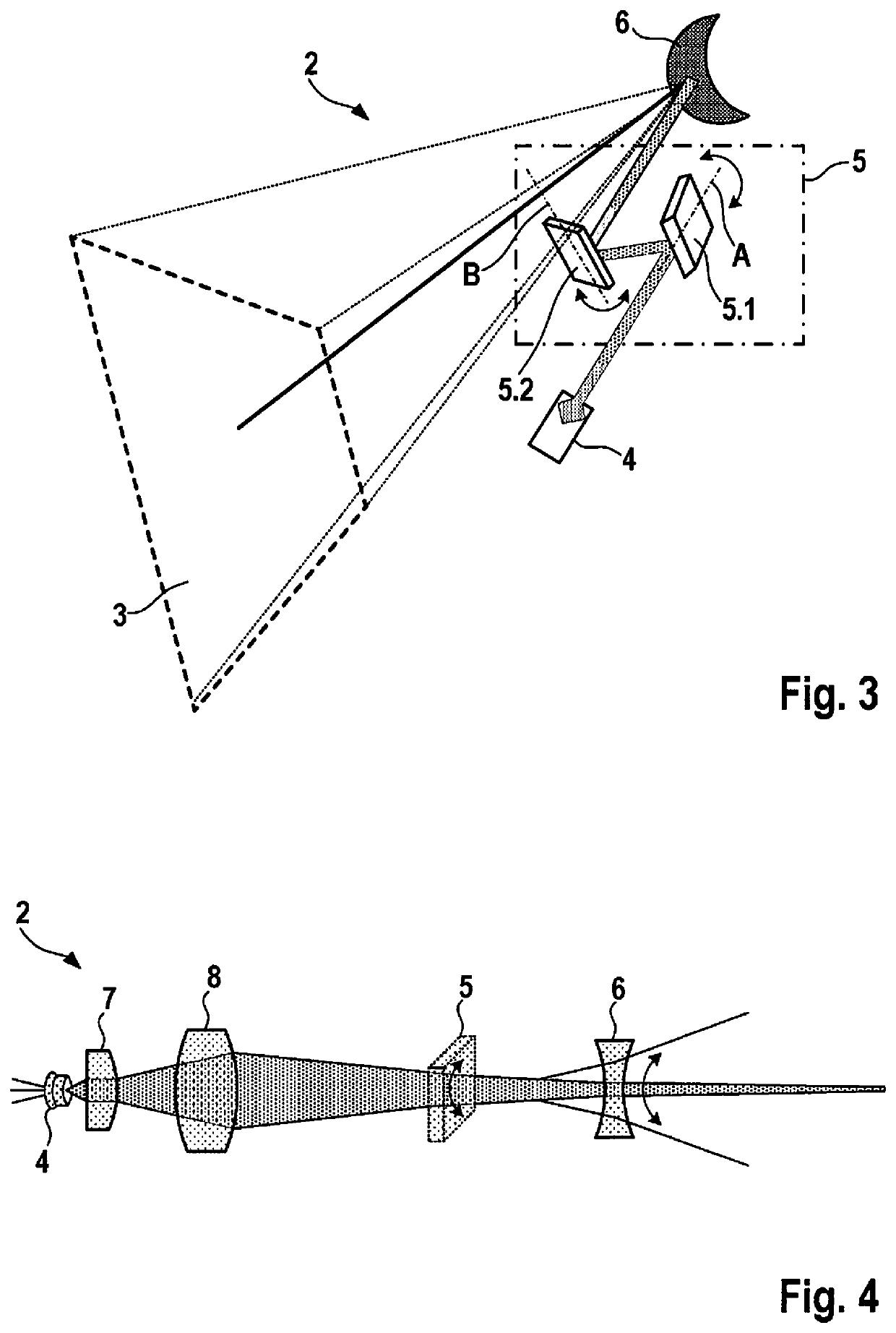 Projection device and method for projecting image information onto a projection surface