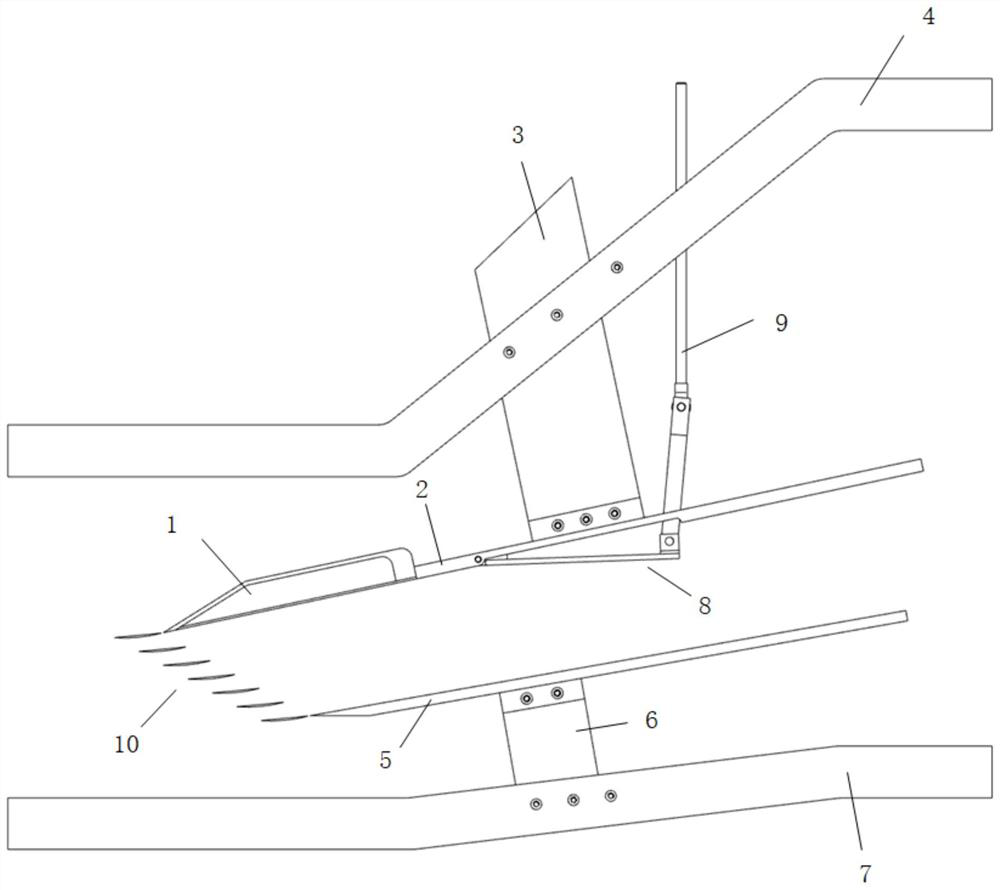 Plane cascade wind tunnel outlet section back pressure adjusting device