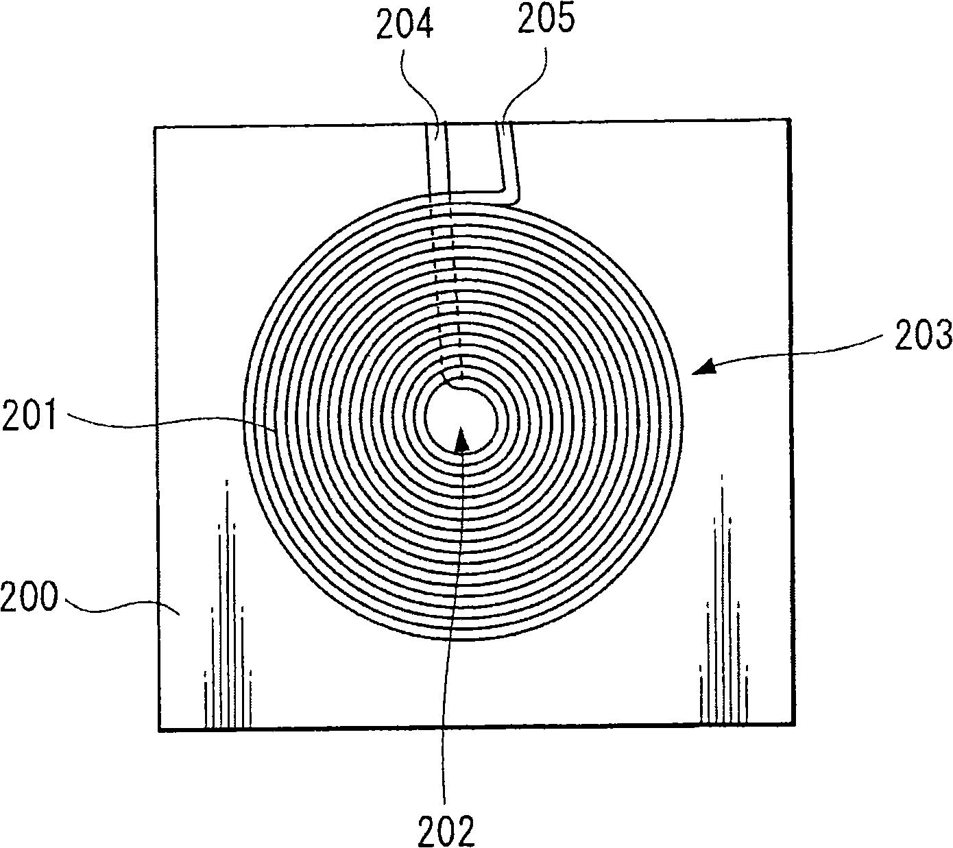 Non-contact power transmission coil, portable terminal and terminal charging device