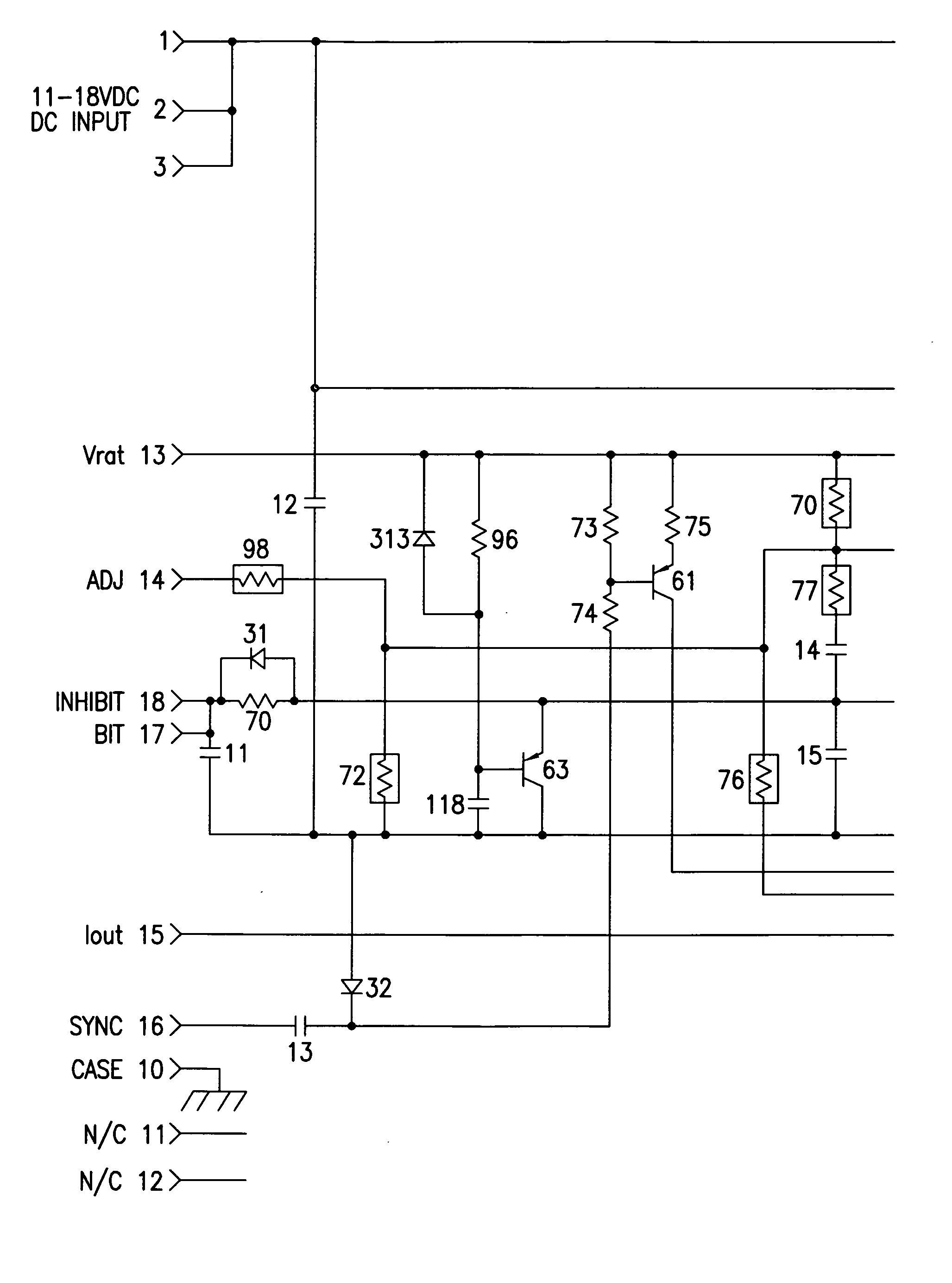 Method for implementing radiation hardened, power efficient, non isolated low output voltage DC/DC converters with non-radiation hardened components