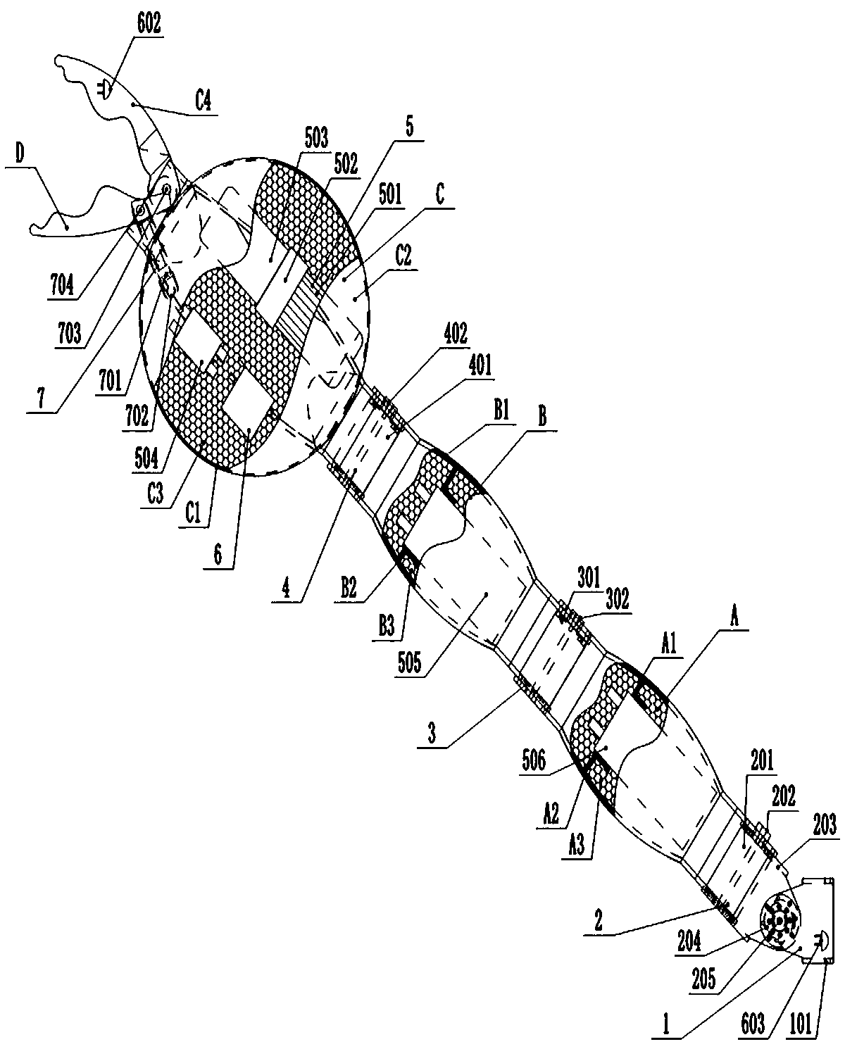 Multi-joint bionic mechanical chela pincer with autonomous hydraulic power distribution function