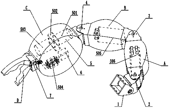 Multi-joint bionic mechanical chela pincer with autonomous hydraulic power distribution function