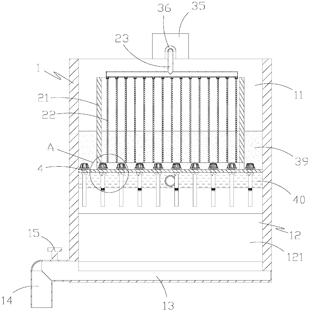 Water purification device using membrane filtration process